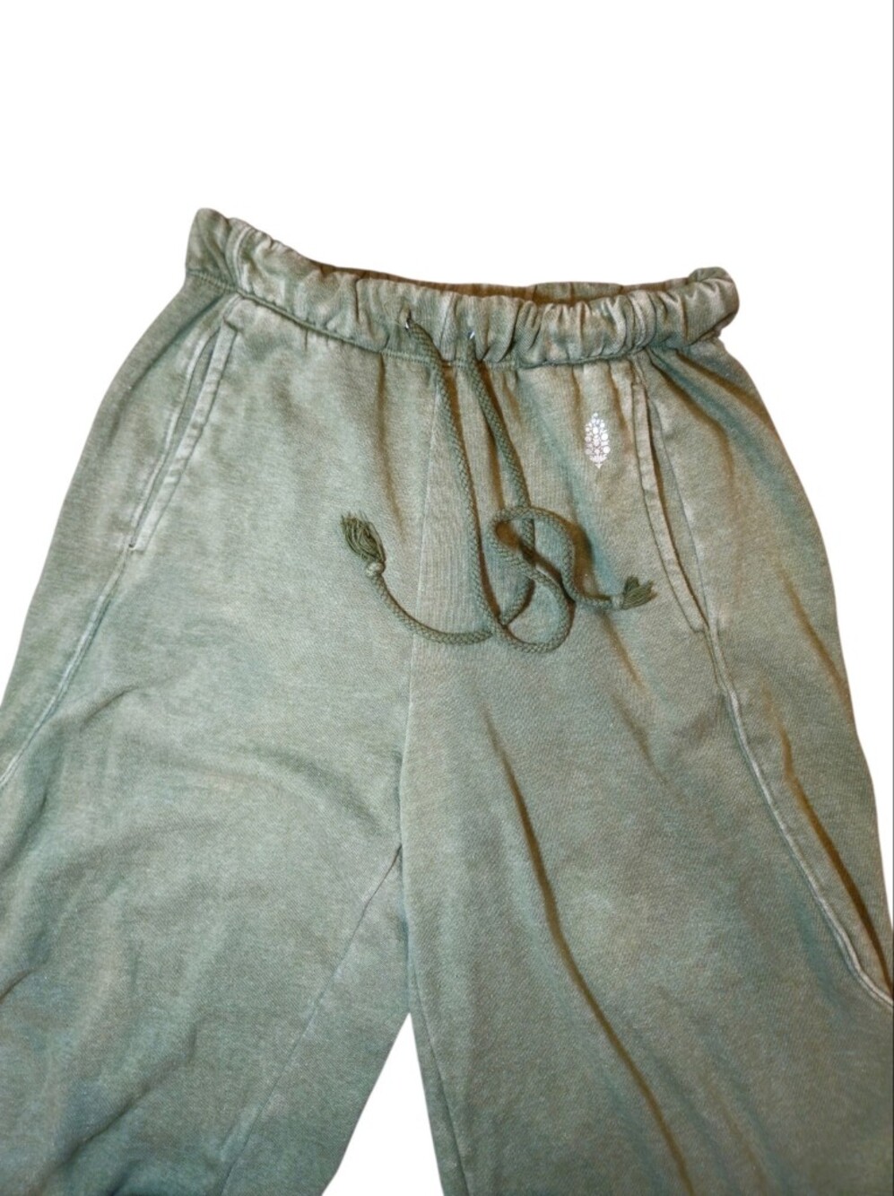 FP Movement Free People Washed Olive Green Wide Leg Sweatpants - Picture 4 of 10